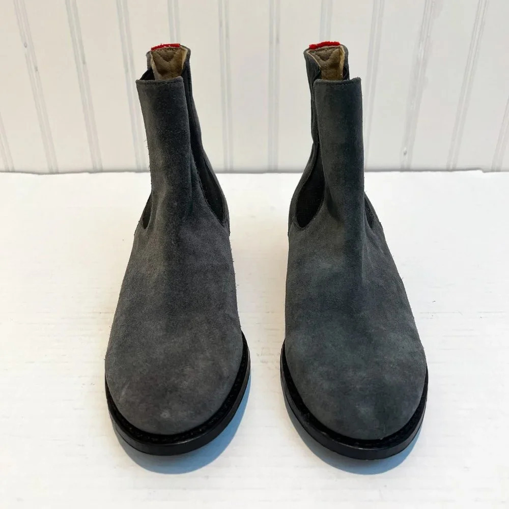 Paul Warmer Gray Suede Leather Designer Classic Chelsea Boots 37 - Picture 3 of 11